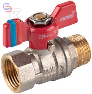 FERRO F-COMFORT Kurek kulowy nakrętno-wkrętny DN15 1/2" mosiężny