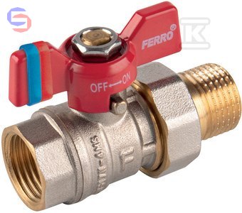 FERRO F-COMFORT Kurek kulowy motylkowy DN20 3/4" GW/ŚR mosiężny