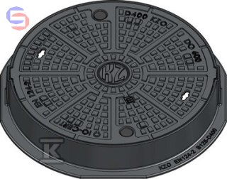 KZO MALOWANY Właz żeliwny DO 600 H115 ryglowany KL.D400 80kg