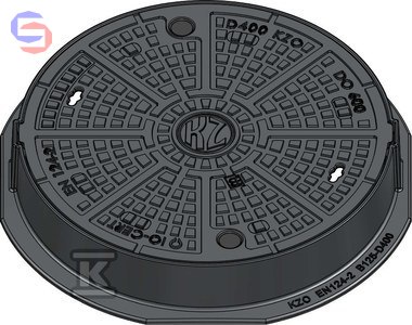 KZO MALOWANY Właz żeliwny DO 600 H115 ryglowany KL.D400 80kg