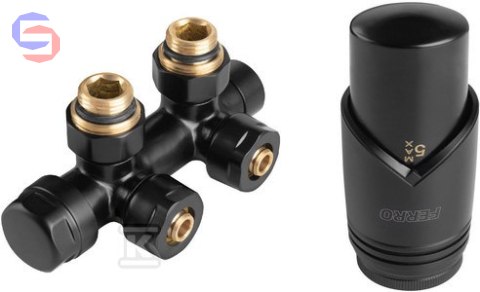 FERRO ZTD30BL Zestaw termostatyczny dekoracyjny kątowy czarny 0.92kg