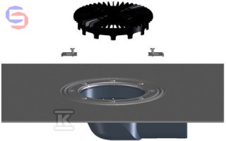 HL Korpus wpustu balkonowego DN75 poziomy z kołnierzem bitumicznym HL5100THK