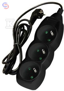 ONNLINE Przedłużacz 3GN.Z/U 5m Czarny OPP04B