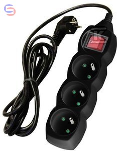 ONNLINE Przedłużacz 3GN z wyłącznikiem 1,5m czarny