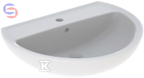 KOŁO REKORD Umywalka ceramiczna 65x49x18,5 cm owalna z otworem i przelewem