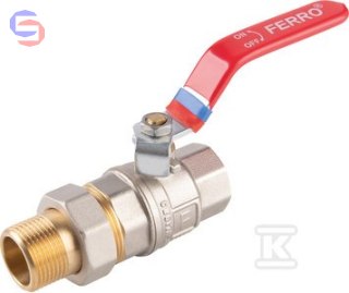FERRO F-POWER Zawór kulowy mosiężny 5/4" GW z śrubunkiem 1.25"
