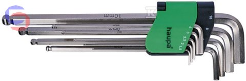 HAUPA Zestaw kluczy imbusowych 1,5-10 mm grot kulowy dł. 244 mm