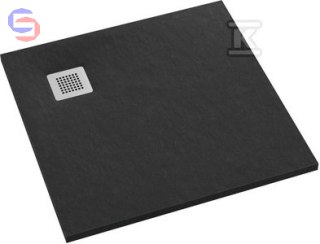 SCHEDPOL KALAIT BLACK STONE Brodzik kompozytowy 80x80x3,5 cm