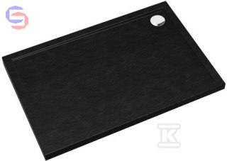 SCHEDPOL CASPAR NEW BLACK STONE Brodzik akrylowy 80x120x4,5 cm