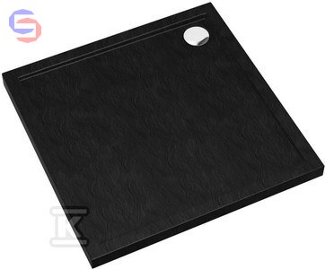SCHEDPOL CASPAR NEW BLACK STONE Brodzik kwadratowy 90x90x4,5 cm akrylowy 12kg