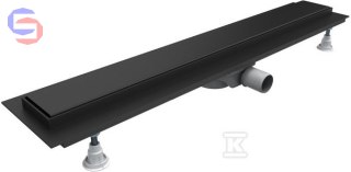 SCHEDPOL BASE-LOW BLACK Odpływ liniowy 80x8x7 cm stal