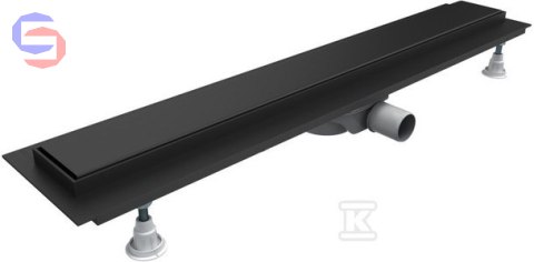 SCHEDPOL BASE-LOW BLACK Odpływ liniowy 80x8x7 cm stal