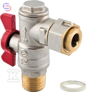 VALVEX SPIN Zawór kulowy kątowy 3/4" PN25 z filtrem mosiężny