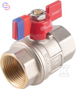 FERRO F-POWER Zawór kulowy mosiężny 1/2" GW/W z motylkiem KFPM1
