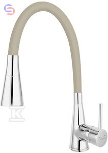 FERRO ZUMBA II Bateria zlewozmywakowa beżowa 2-funkcyjna chrom