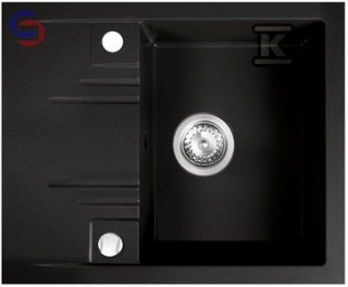 FERRO MEZZO II Zlew granitowy 1-komorowy z ociekaczem 48x58 cm grafit