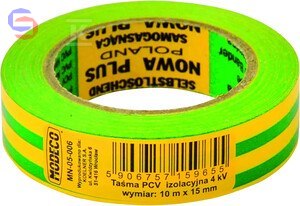 MODECO EXPERT Taśma izolacyjna kolor 15mm x 10m Atest 1kV