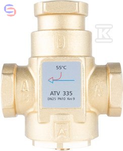 AFRISO ATV 335 Zawór temperaturowy DN25 Rp1" Kvs9 55°C