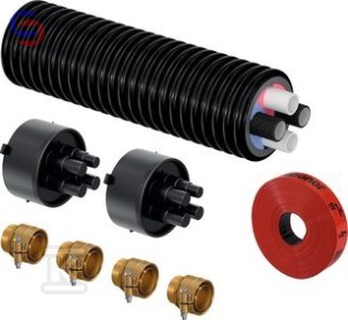 UPONOR ECOFLEX TWIN HP 2x40x3.7-2x32x3.5/175 8m Zestaw przyłączeniowy