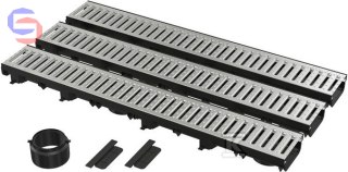 ALCA Odpływ Garażowy Set 3m DN110 2x Zaślepka 1x Gniazdo