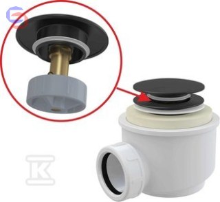 ALCA CLIK/CLAK Syfon brodzikowy czarny mat 105x105x125mm