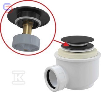 ALCA CLIK/CLAK Syfon brodzikowy czarny mat 105x105x125mm