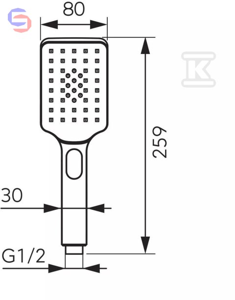 FERRO CLICK Rączka natrysku 3F chrom S350-B 0,27kg