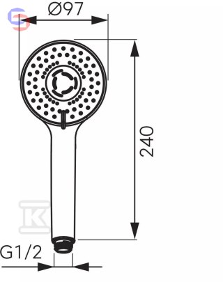 FERRO CORTINA Rączka natrysku 3F czarna 0,19kg