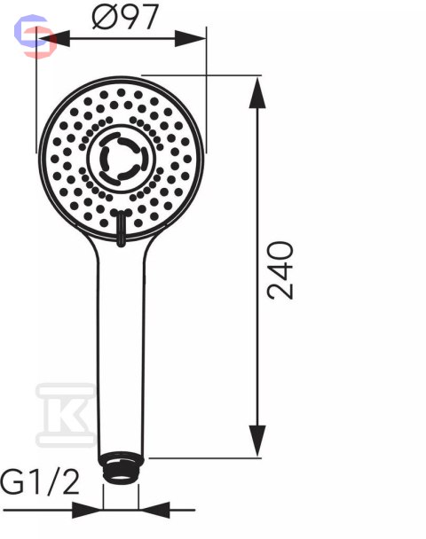 FERRO CORTINA Rączka natrysku 3F czarna 0,19kg