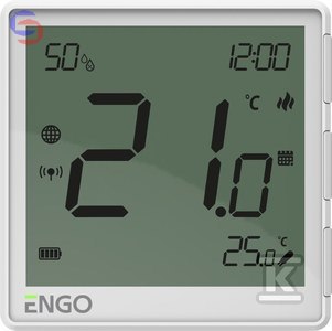 ENGO EONEBATW Regulator temperatury natynkowy dobowy ZigBee biały akumulatorowy