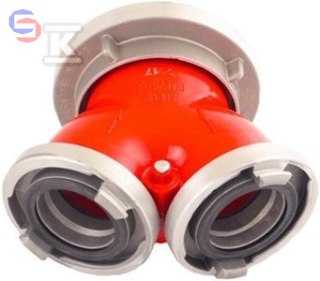 SUPRON3 Zbieracz pożarniczy 75x75/110 z nasadą obrotową czerwony