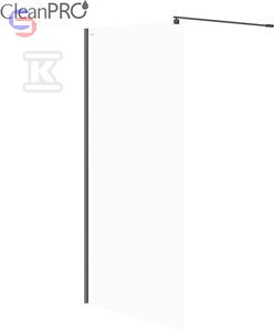 CERSANIT MILLE Kabina prysznicowa Walk-In 100x200 cm czarna szkło transparentne