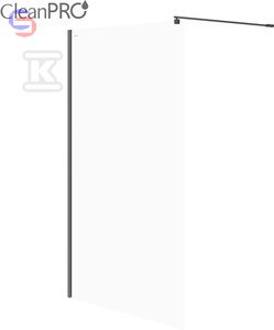 CERSANIT MILLE Kabina prysznicowa Walk-In 120x200cm czarna szkło transparentne