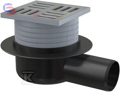 ALCA KRAT.105×105/50mm Odpływ boczny Nierdzewna Syfon mokry APV26