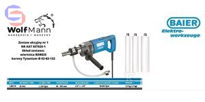 WOLFMANN BDB825 Wiertnica z koronami Tytanium 62,82,132