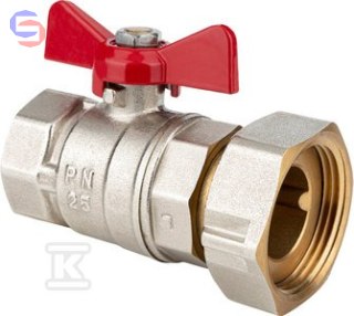 VALVEX SPIN Zawór kulowy mosiężny 1"x1 1/4" PN25 motylek