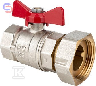 VALVEX SPIN Zawór kulowy mosiężny 1"x1 1/4" PN25 motylek