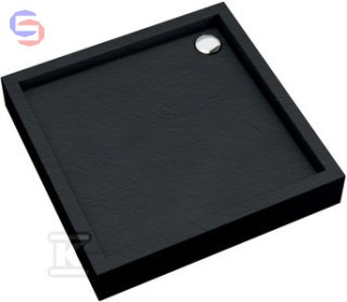 SCHEDPOL MEDIUM Brodzik Black Stone 80x80x16 cm akryl