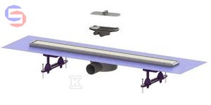 KESSEL Linearis Compact Odpływ prysznicowy L650mm z sitkiem i syfonem Multistop