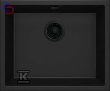 DEANTE CORDA Zlewozmywak granitowy 1-komorowy 580x750x280mm Nero