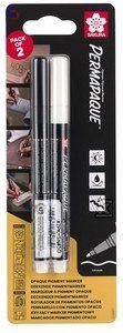 SAKURA Markery Permapaque czarny + biały cienka końcówka 0,02x0,07x0,21m