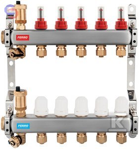FERRO Rozdzielacz 7-drogowy stal nierdzewna SN-RZP07S 5,6kg
