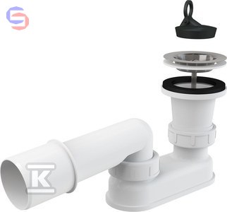 ALCA A461-50 Spust brodzikowy z syfonem, sitko nierdzewne 0,14x0,09x0,26m