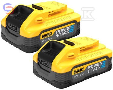 DEWALT XR POWERSTACK Akumulator 18V 5Ah Li-Ion Zestaw 2 szt. DCBP518H2-XJ