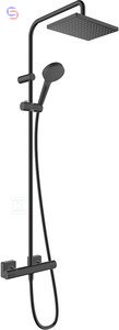 HANSGROHE Vernis Shape 230 Zestaw Prysznicowy Termostatyczny Czarny Mat