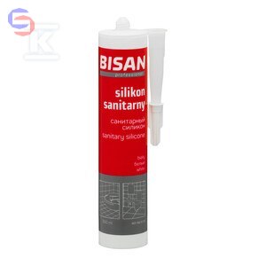 BISAN Silikon Sanitarny Biały 300ml Kartusz