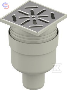 UPONOR AQUA AMBIENT Wpust piwniczny d50mm 100x100mm stal nierdzewna