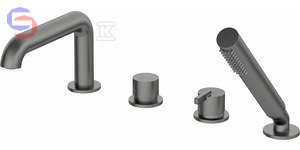 DEANTE SILIA Bateria wannowa 4-otworowa titanium zestaw prysznicowy