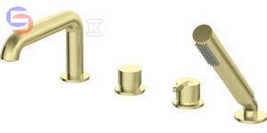 DEANTE SILIA Bateria wannowa 4-otworowa złoto szczotkowane 0,51x0,31x0,10m