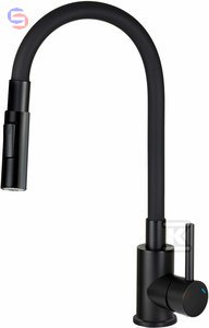 DEANTE LUNO Bateria zlewozmywakowa nero elastyczna wylewka 2-funk